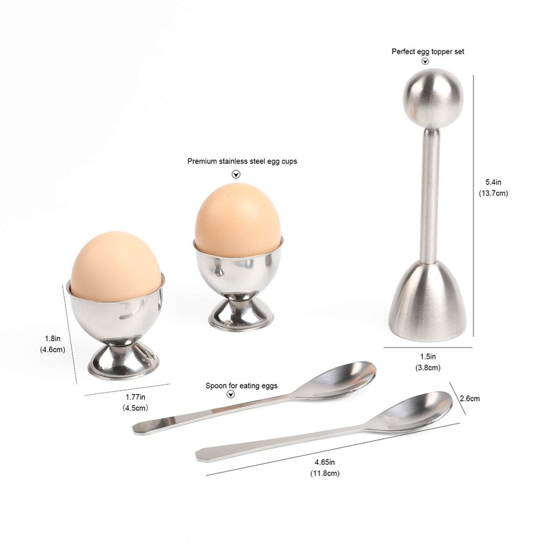 Egg Cracker Topper Cutter Set for Soft Boiled Eggs Stainless