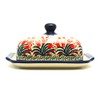 Polish Pottery Butter Dish - Crimson Bells