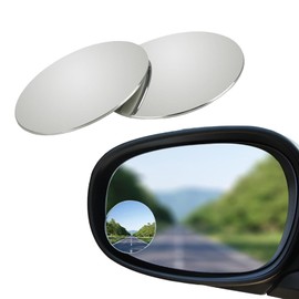 Damwot 2PCS Blind Spot Mirror, Adjustable Convex Rear View Mirror, HD Glass Frameless Blind Spot Mirror, Vside Mirror Blindspot for Larger Image, Rearview Mirror Accessories for Car (Round)