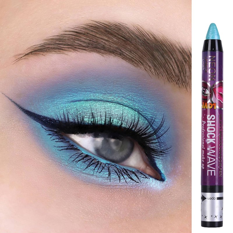 Peacock Blue Eyeshadow Stick, Pearlescent Green Color Eye Shadow, Shimmer