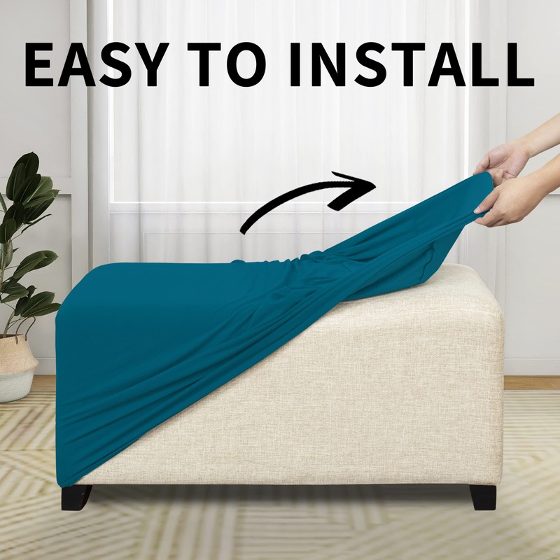 Easy-Going - Funda otomana elástica 100% doble impermeable, rectangular, plegable,