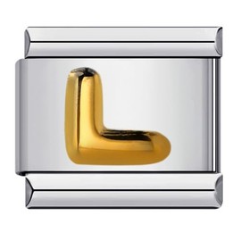 M&S A-Z Initial Letter Name Alphabet Gold Silver 9mm Italian Charm Compatible With Nomination Bracelet (L)