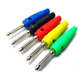 5피스 4mm 남성 32A 고전류 나사 솔더리스 스택형 바나나 플러그 커넥터 [05 5피스 color mixing] 5-Piece 4mm Male 32A High Current Screwless Stacked Banana Plug Connector [05 5-Piece Color Mixing]
