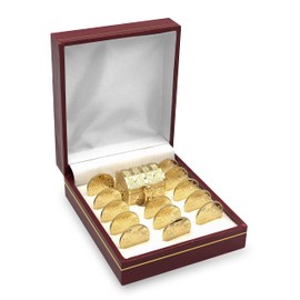 Arras Matrimoniales de baño de Oro 24K con Cofre y estuche, Wedding Coins Boda (Virgen Completa)