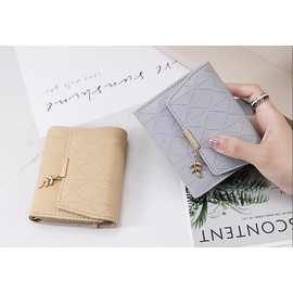 UTO Small Wallet for Women Vegan Leather Leaf Pendant Card Holder Organizer Girls Zipper Coin Purse CA