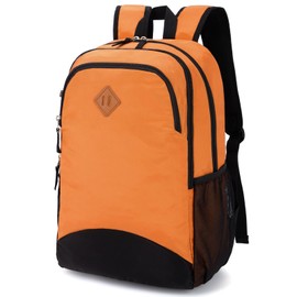 Tfomyu Kids Backpack for School Lightweight Elementary Middle School BookBags for Teens Boys and Girls with Chest Strap, 18 Inch Orange