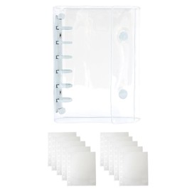 Barsado Sticker Book Binder, Transparent A7 【Includes 10 Refills】 Base 6-Hole, For Girls and Boys, Sticker Storage, Otaku Goods (A7/Sea Glass)