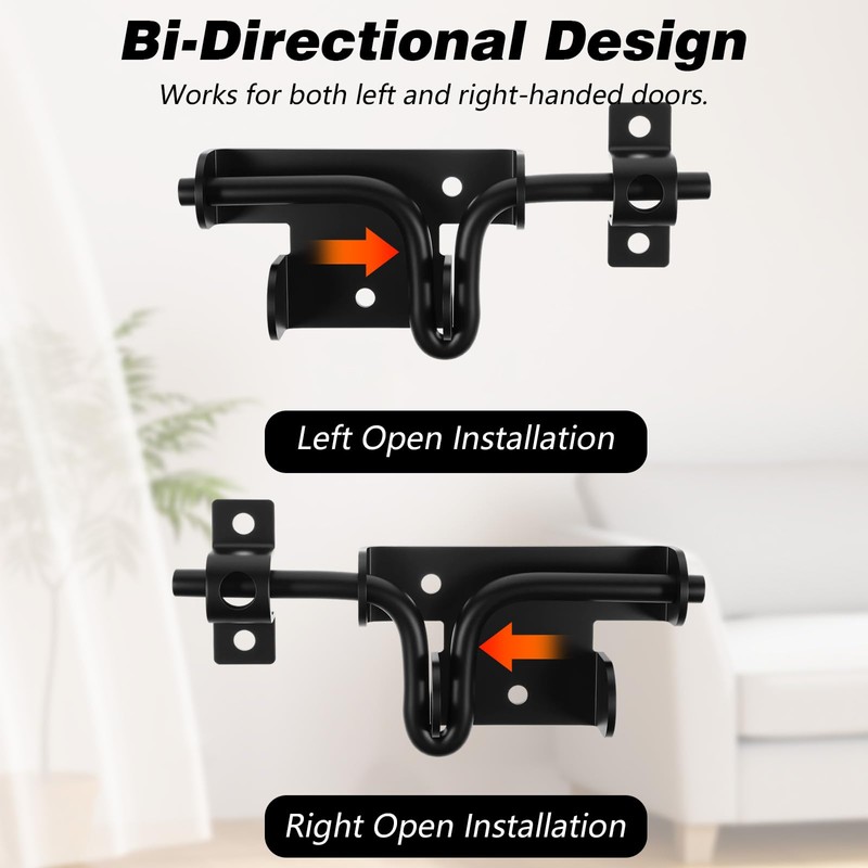 3-Pack Heavy Duty Slide Bolt Gate Latches with Padlock Hole