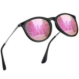 Perkanion Womens Sunglasses Cat Eye Designer Sunglasses for Women Polarised Round Sunglasses UV400 Protection for Driving Travel