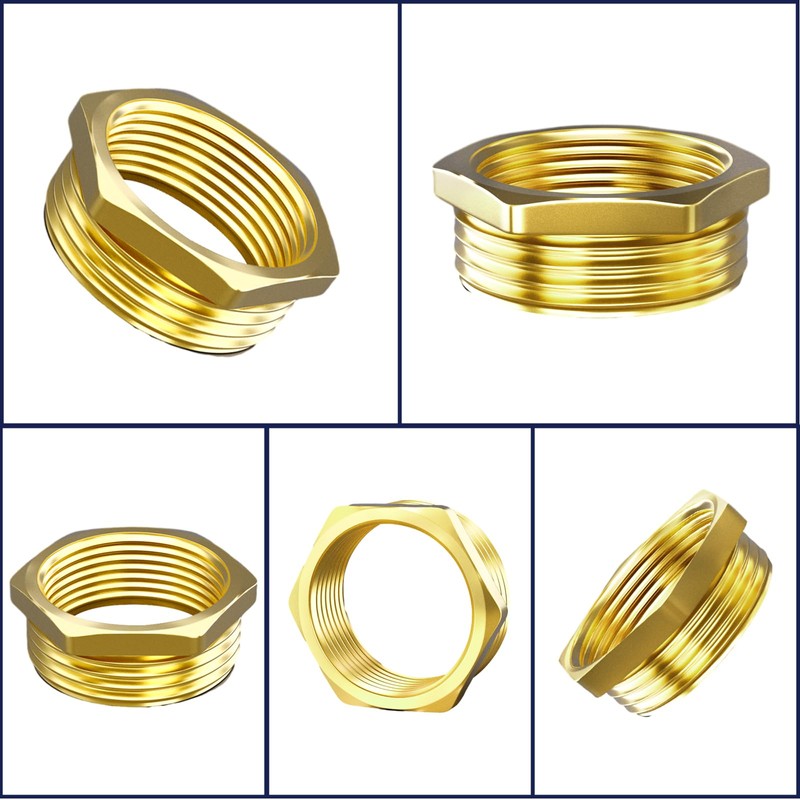 Aitsite Reducer 1/2 to 3/4 Inch Brass Reducer Thread Fitting
