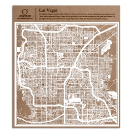 Las Vegas Paper Cut Map White 12×12 inches Paper Art