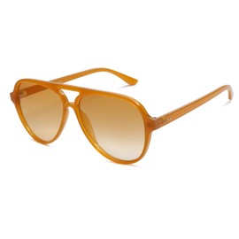 SOJOS Classic Polarized Aviator Sunglasses Womens Mens Retro Double Bridge Aviators SJ2201, Orange/Gradient Yellow