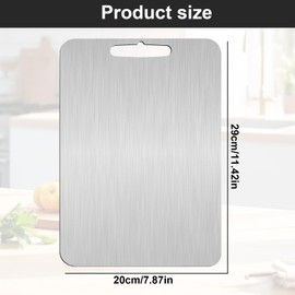 Stainless Steel Chopping Board, Double Sided Stainless Steel Chopping Board, Multifunctional Hanging Chopping Board, Professional Sustainable Chopping Board for Pasta, Meat, Vegetables and Fruits (29