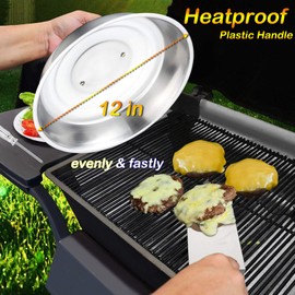 HaSteeL Griddle Accessories Set, Stainless Steel Griddle Tools Kit of 10 for Flat Top Teppanyaki BBQ Cooking Camping, 12” Melting Dome, Metal Spatulas, Griddle Scrapers, Tong, Egg Rings, Bottles
