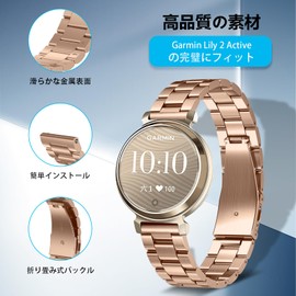 SeGinn Band, Compatible with Garmin Lily 2 Active / Garmin Lily 2 Replacement Band, Stainless Steel, Adjustable Size, Adjusting Tool Included, Strap, Business Style, Skin-friendly, Replacement Belt