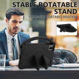 Kids Case For TCL Tab 10 Gen 2 10.4 Inch Tablet Case, Children Friendly, Handle with Stand, EVA Lightweight Protective Cover, Black