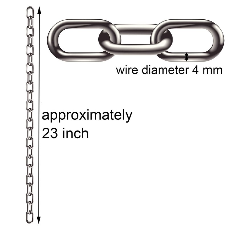 2 Pcs 5/32 x 23 Inch Link Chain 304 Stainless