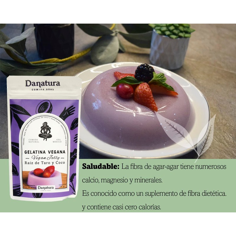 Gelatina Vegana con Agar Agar Coco y Taro