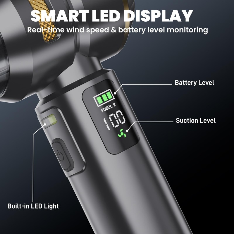 Portable Cordless Mini Handheld Car Vacuum Cleaner,With Digital Display