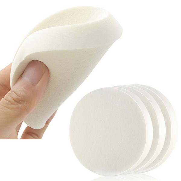 OHEETU 6Pcs White Large Makeup Sponge Blenders Round Foundation Sponges