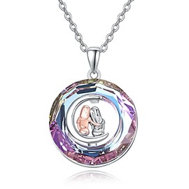 PRAYMOS Women's Necklace Sister Sisters Necklace Silver 925 Pendant Jewellery Gift Girls Women Chains, Sterling Silver
