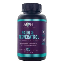 Suplemento A4h Resveratrol Nadh Antioxidante 120 Caps
