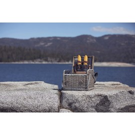 Kabrio Wine & Cheese Picnic Basket, (Anthology Collection - Gray with Gold Accents)
