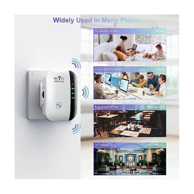 efunmodern NEW! WiFi Range Extender Internet Booster Wireless Signal Repeater