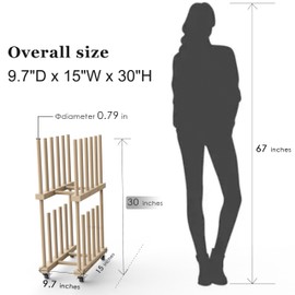 UNZERO Art Storage Rack - Canvas & Paper Storage Stand with Handle & Caster Wheels for Art Studios & Gallery