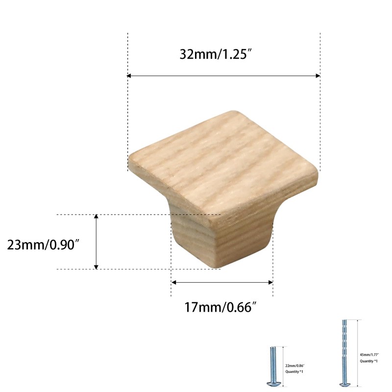 Evionlin 4 Pack(Square) Minimalist and High-End Chinese-Style Cabinet Door Handles