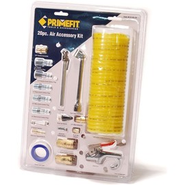 Primefit Air Compressor Accessory Kit w/ 25 Ft. Recoil Hose 20-Piece Starter Set Complete