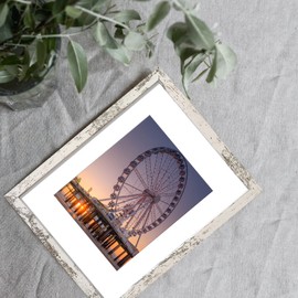 BESCRCL 11x14 Picture Frame Distressed White Set of 6, Display Pictures 8x10 with Mat or 11x14 without Mat, Photo Frames for Wall Mounting