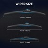 Front and Rear Windshield Wiper Blades, 3 Pcs Front and