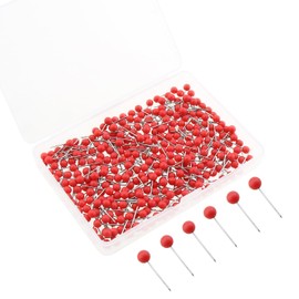 ZZHXSM 300 Packs Cork Board Floor Marking Pegs Red Plastic Thumbtack Ball Diameter 1/8 Inch Suitable for Art Design and DIY Projects