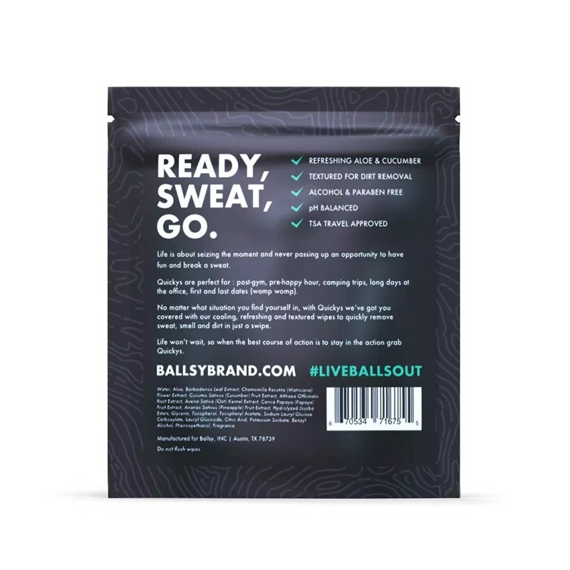 Ballsy 270 (Full case) Quickys Ball Wipes Men's Hygiene Ballsy