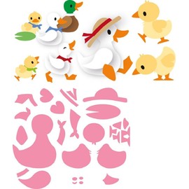 Marianne Design Collectables Eline's Bauernhof Set, Metall, Rosa, 20.5 x 14.5 x 0.5 cm