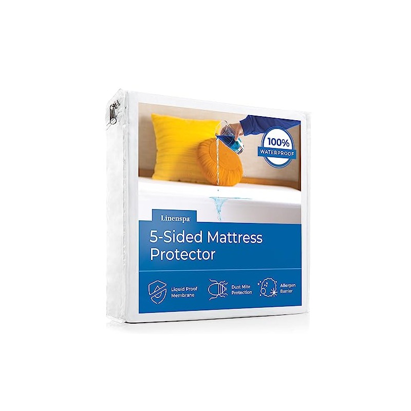 Linenspa - Protector de Colchón Impermeable de 5 Lados -