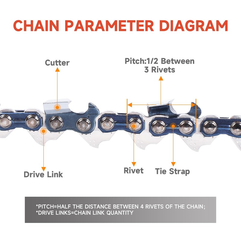 Dunhil 20-Inch Chainsaw Bar Chains 3/8" Pitch .050" Gauge 72