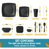 Teivio 80-piece Plastic Kitchen Wheat Straw Square Dinnerware Set for