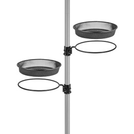 iBorn Bird Feeders Station Mesh Tray and Ring for 1” Pole Stand Station Outdoor Accessory for Humming Bird Feeders for Outside,5SECOND to Install,Fit for 1 Inch Pole,1 Inch Wooden Stick,Pack of 2