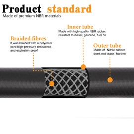 20FT 3/4inch NPT Fuel Transfer Hose Farm Tank Hose and 2PCS Fuel Swivel with Roating Connector for Dispensing Diesel Oil Gasoline Kerosene Biodiese