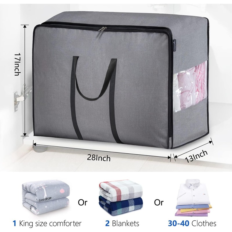 MISSLO Thick Over Size Storage Bag, Folding Organizer Bag, Under