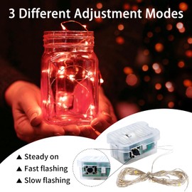 chzk 8 Pack LED Fairy Lights Battery Operated, 7Ft 20LED Mini String Lights Waterproof Twinkle Firefly Starry for Mason Jars Wedding Christmas Party Bedroom Decor