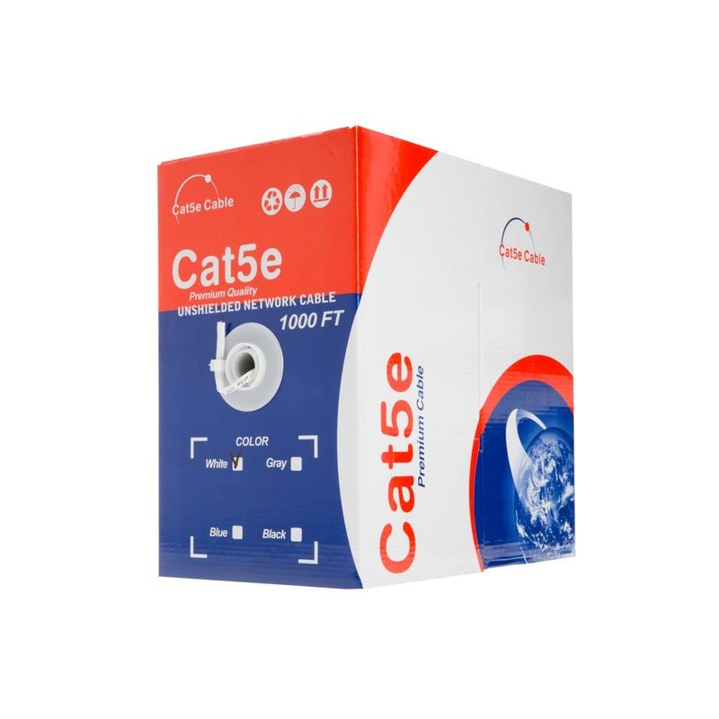 1000ft Cat5e Solid 24AWG Cable UTP Cat5 Bulk Pull Box