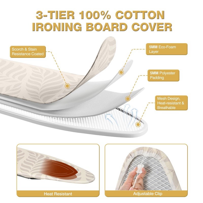 KINGBOARD Over Door Ironing Board, Hanging Ironing Board with Iron