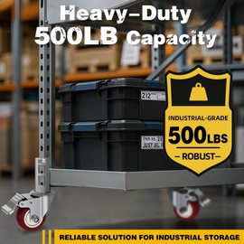 USCaster Storage Rack Caster Wheels 3" Heavy Duty Locking Caster Wheels Fit for Boltless Self Locking Shelving Racks 500LBS High Load Capacity (4 Pack)