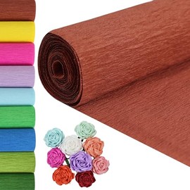 BEISHIDA Brown Crepe Paper Roll, 9.8 Inch Wide 8ft Long Crepe Paper Sheet for Flower Making, Wedding Ceremony, Birthday Holiday Party Decoration,DIY Craft(2Rolls)