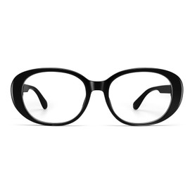 Dollger Retro Oval Blue Light Blocking Glasses for Women Men, Black Cute Stylish 90s Glasses Y2k Eyewear Frame For Computer Phone Use