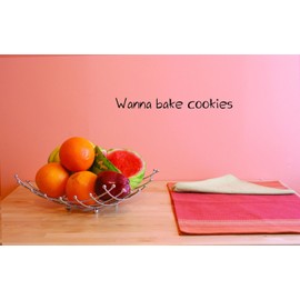 Wanna Bake Cookies Kitchen Home Decor Picture Art Vinyl Wall Decal - 22 Colors Available - Size: 10 Inches x 36 Inches