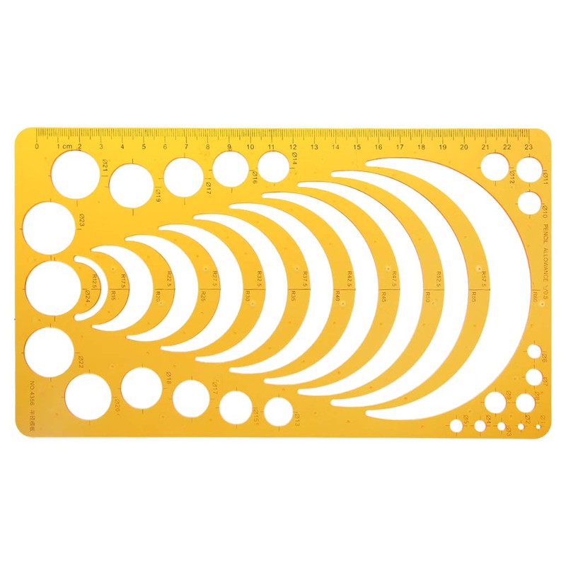 Kinmy Template Ruler Resin Oval Drafting Template Large Isometric Ruler